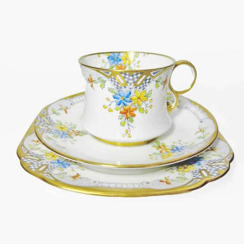 Royal Albert Crown China Floral Tea Trio C1920