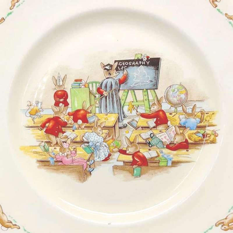 Royal Doulton Bunnykins Plate Geography Lessons