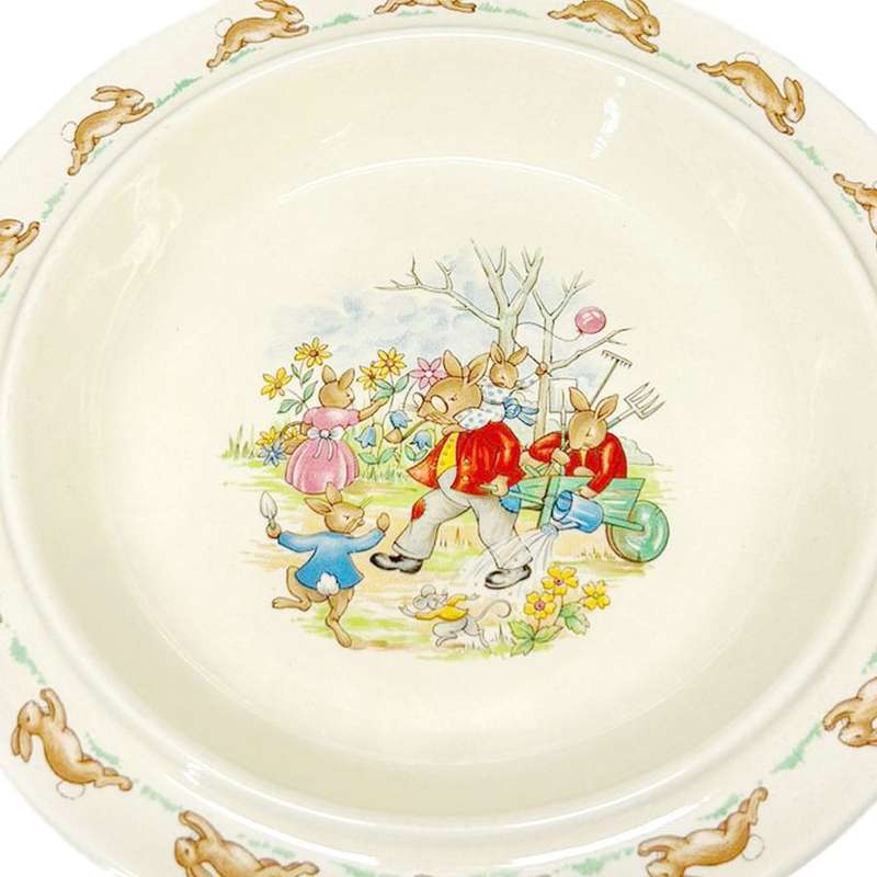 Royal Doulton Bunnykins Wheelbarrow Watering Cereal Bowl