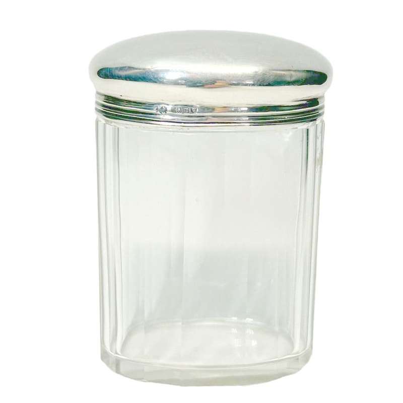 Silver Topped  Glass Vanity Bottle London 1907