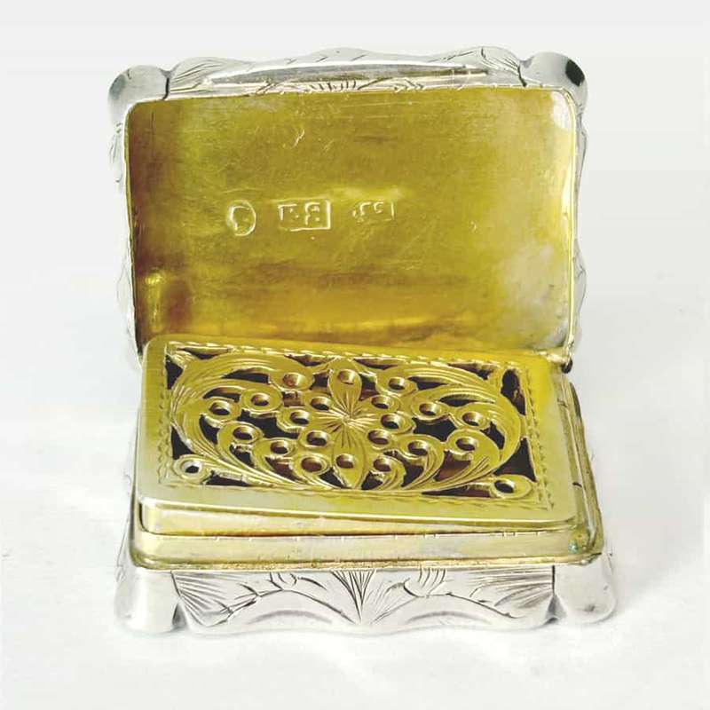 Victorian Sterling Silver Vinaigrette By Edward Smith Birmingham 1854