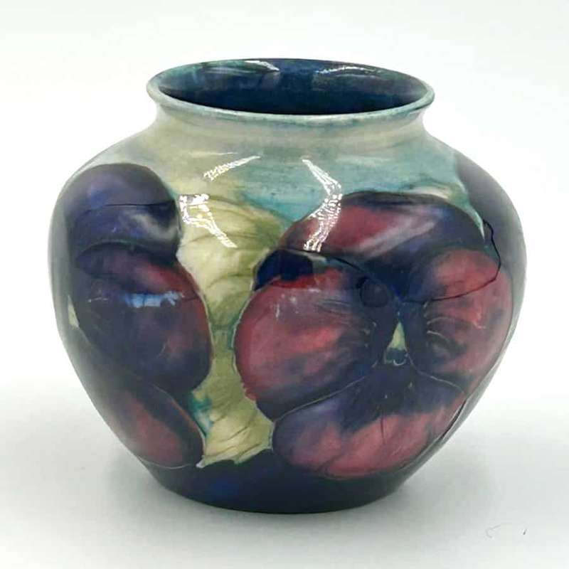 William Moorcroft Pansy Vase C1914