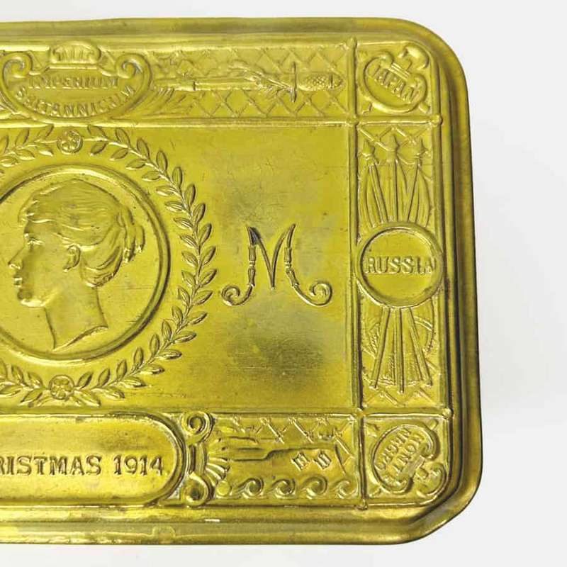 WWI Princess Mary Christmas Brass Tobacco Box Gift Fund 1914