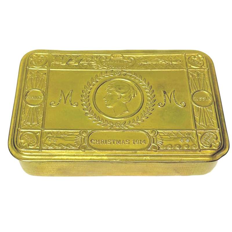 WWI Princess Mary Christmas Brass Tobacco Box Gift Fund 1914
