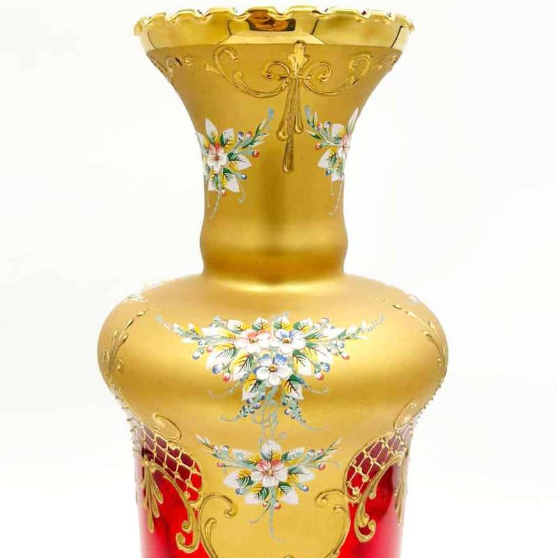 Murano Red And Gold Years Large Vase