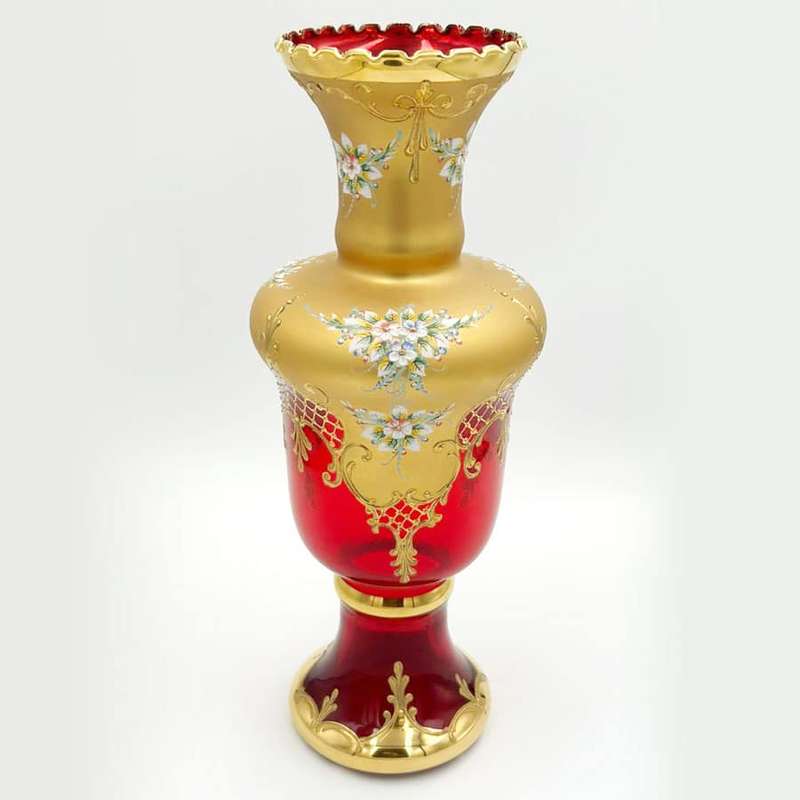Murano Red And Gold Years Large Vase