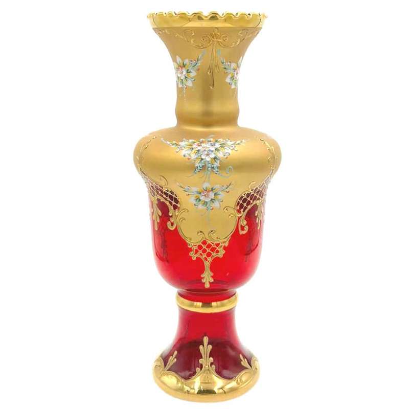 Murano Red And Gold Years Large Vase