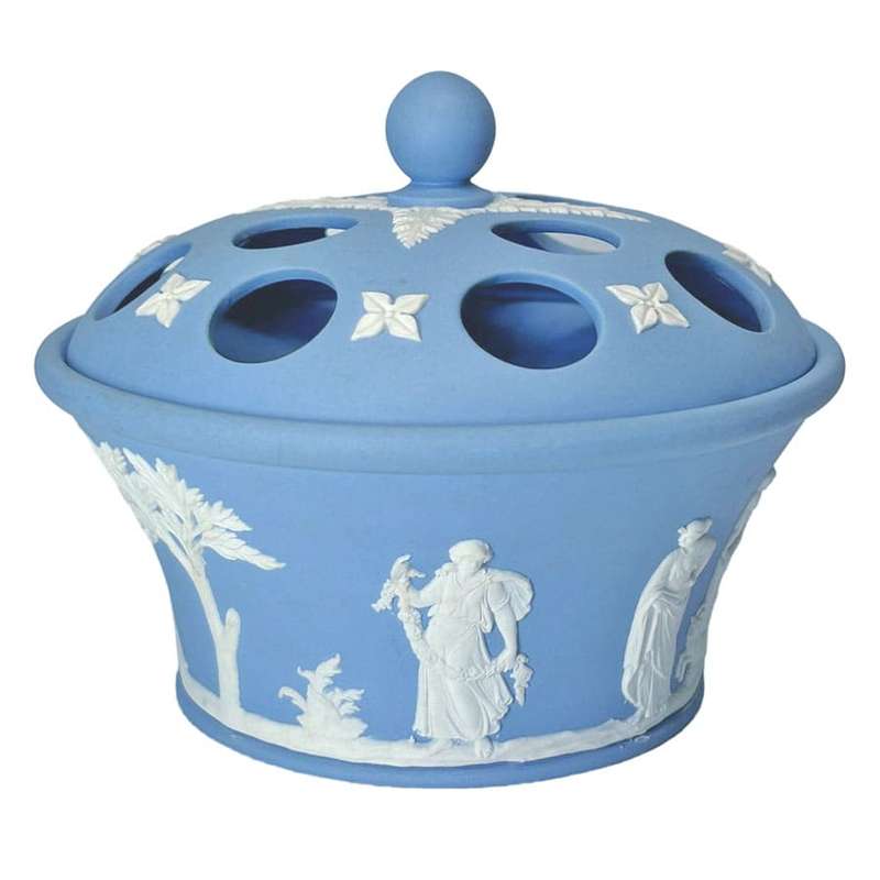 Wedgwood Jasper Ware Maiden Potpourri And Cover