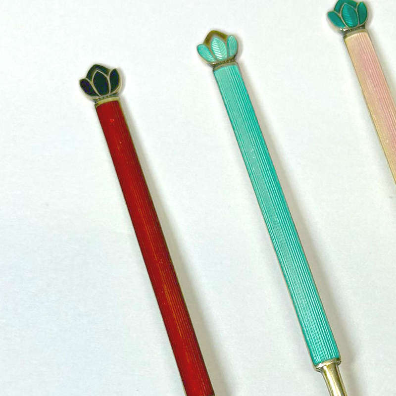Demitasse Enamel and Sterling Silver Spoons