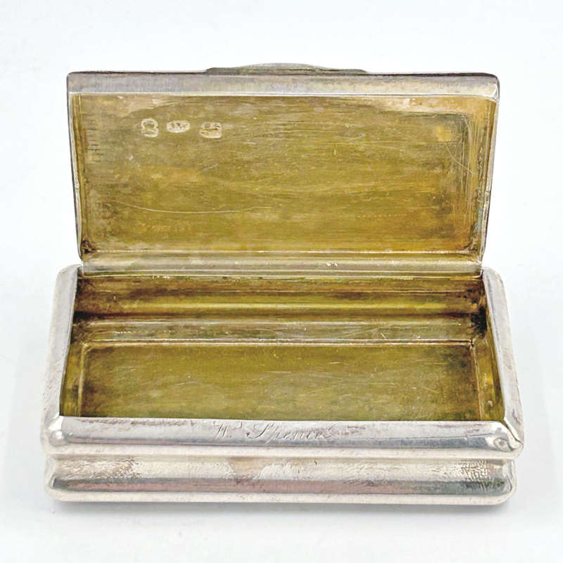 George the Third Hallmarked Silver Snuff Box  Birmingham 1818 to 1819 