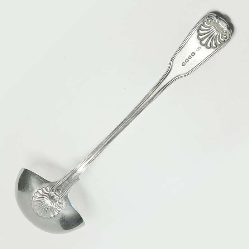 Hallmarked Shell Pattern Silver Soup Ladle London 1848