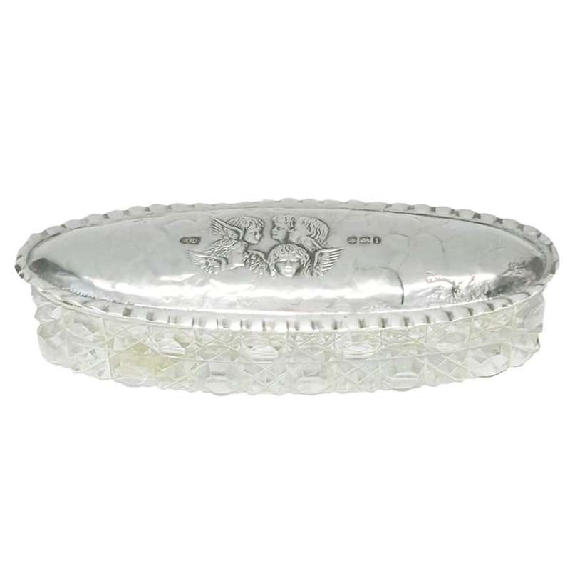 Hallmarked Silver Reynolds Angels Trinket Box Birmingham 1908
