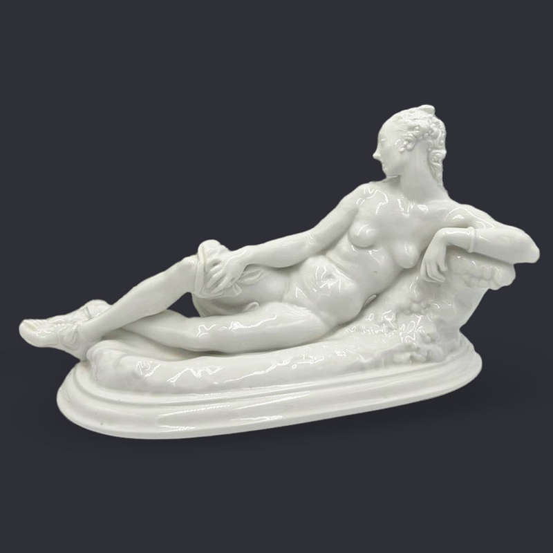KPM Berlin Blanc De Chine Reclining Lady Figurine C1870