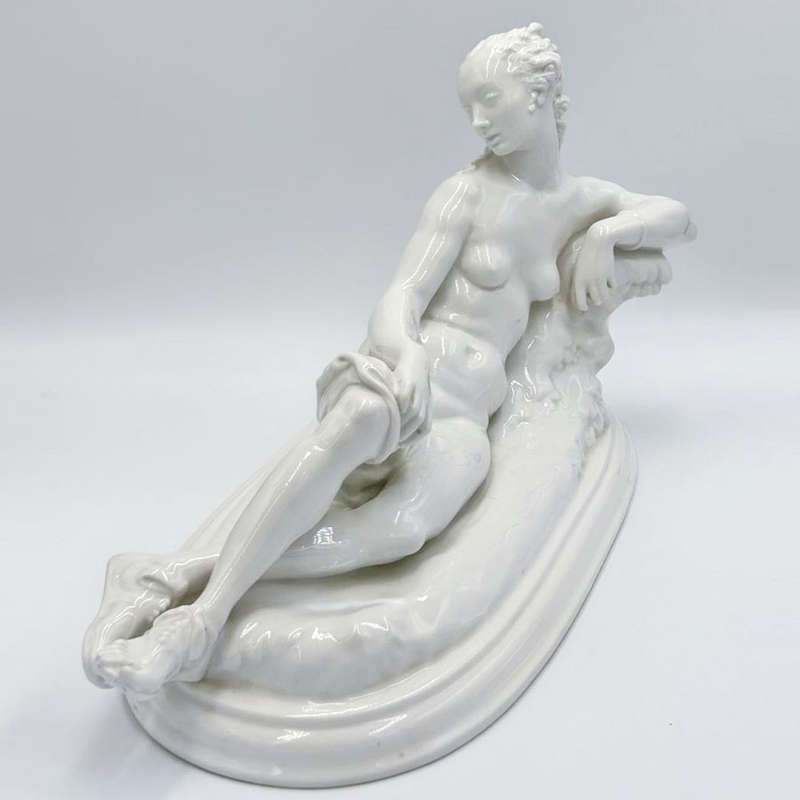 KPM Berlin Blanc De Chine Reclining Lady Figurine C1870