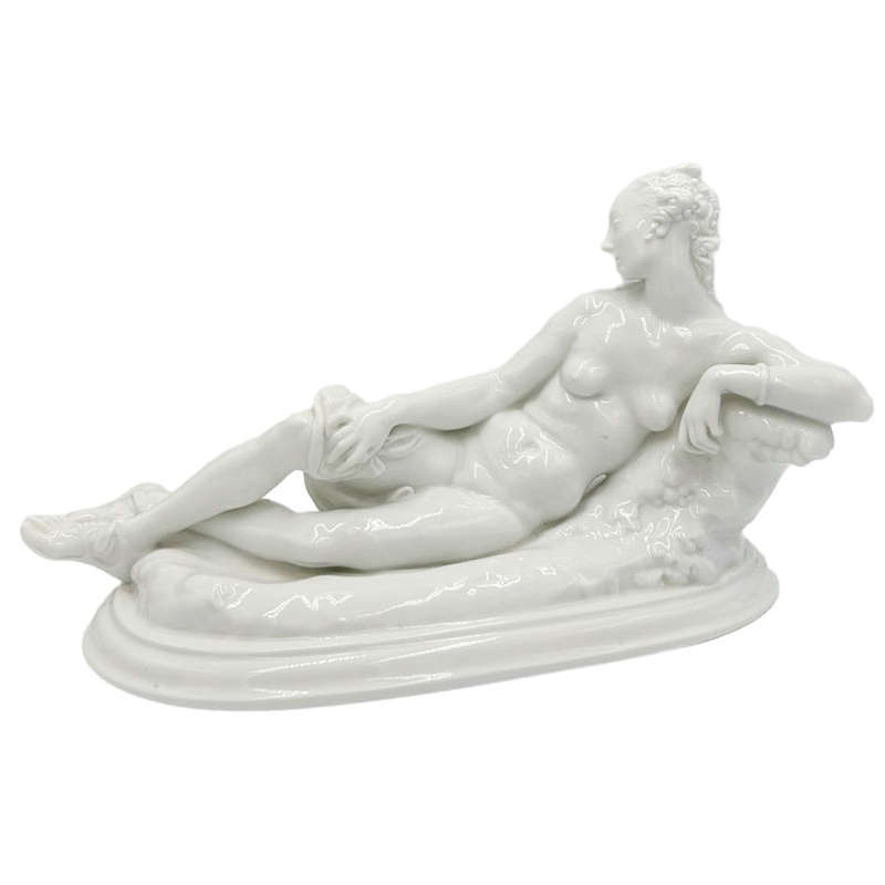 KPM Berlin Blanc De Chine Reclining Lady Figurine C1870
