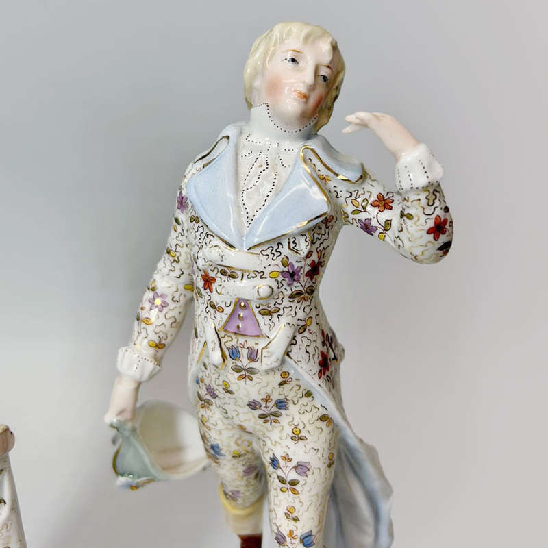KPM Berlin Pair Courting Man and Lady Figurines C1870
