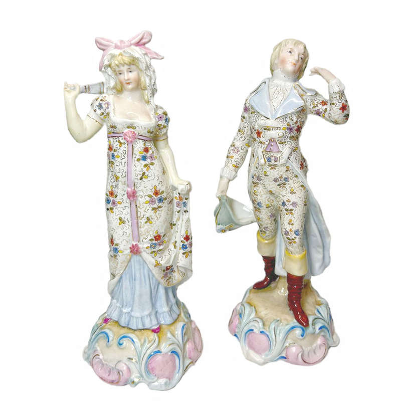 KPM Berlin Pair Courting Man and Lady Figurines C1870