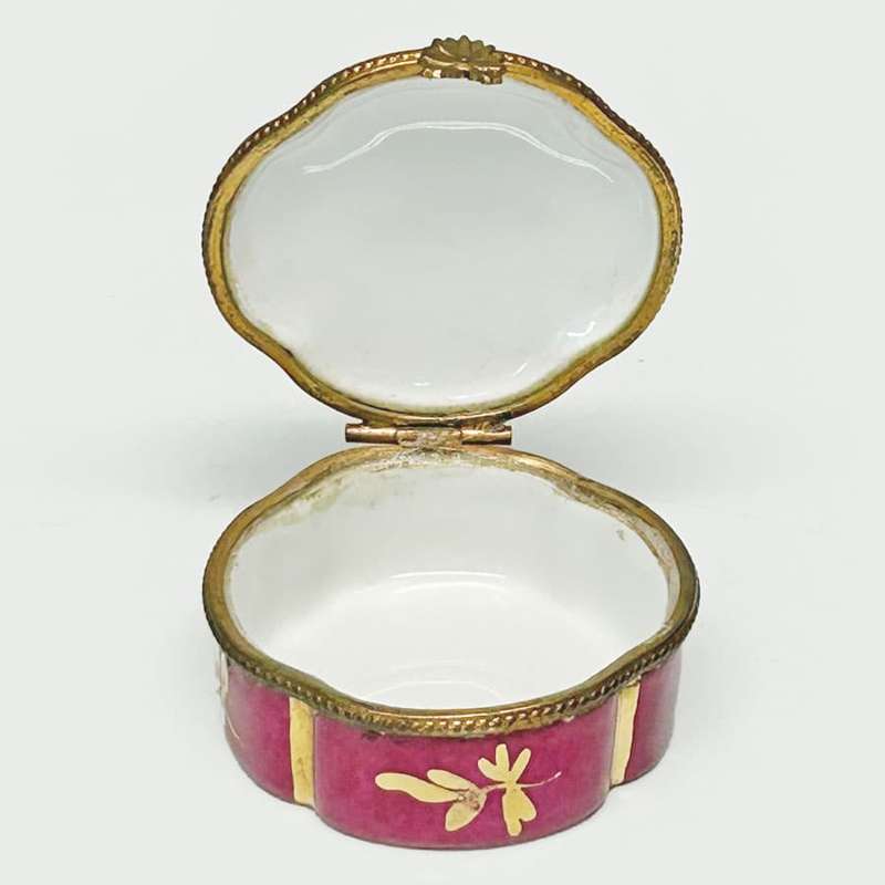 Limoges Gilt Painted Napolean Ceramic Trinket Box