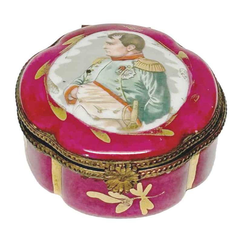 Limoges Gilt Painted Napolean Ceramic Trinket Box