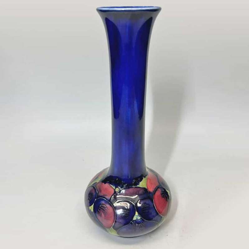 Moorcroft Pansy Design Bottle Vase 1923
