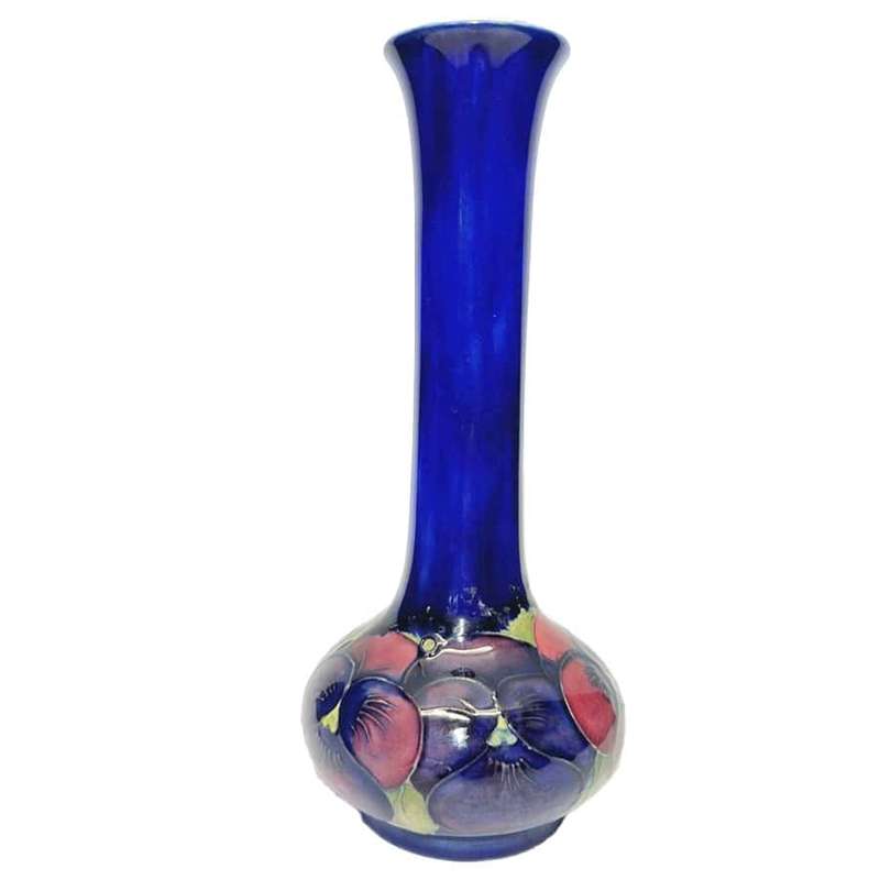 Moorcroft Pansy Design Bottle Vase 1923