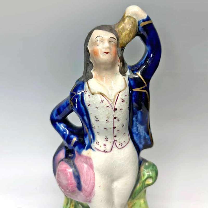Victorian Staffordshire Flat Back Figure Bonnie Prince Charlie C1850