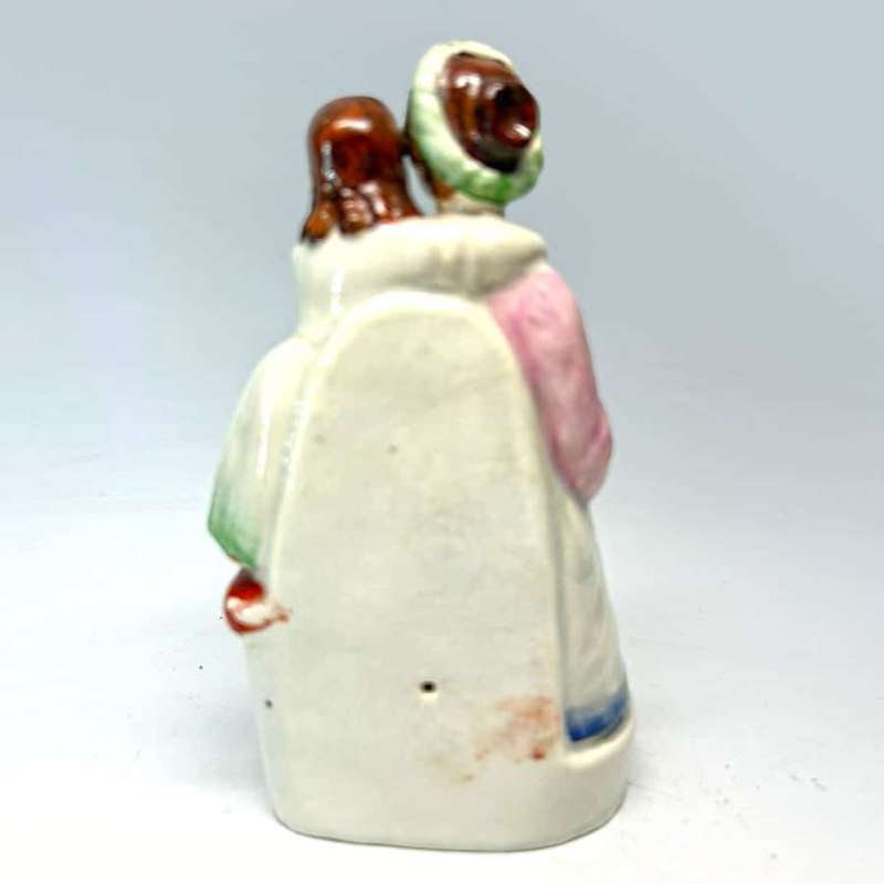 Victorian Staffordshire Flat Back Figure Lady With Child C1850
