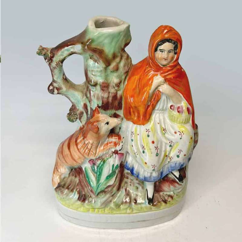 Victorian Staffordshire Red Riding Hood  C1850 Spill Vase