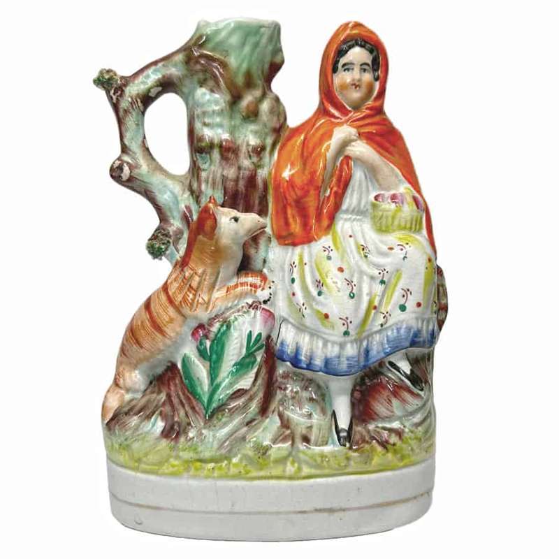 Victorian Staffordshire Red Riding Hood  C1850 Spill Vase