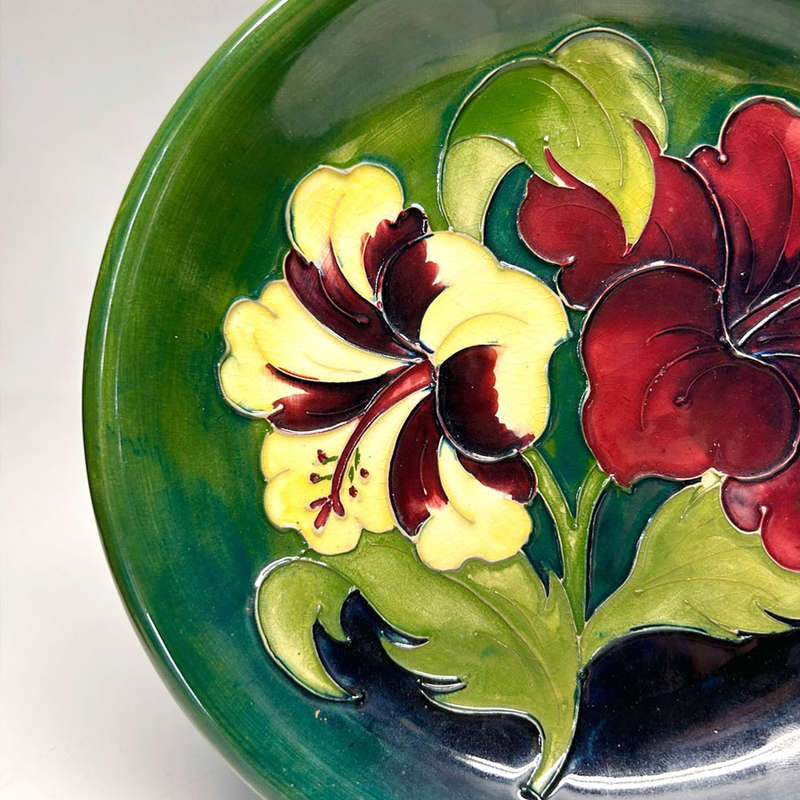 Walter Moorcroft Hibiscus Plate C1960