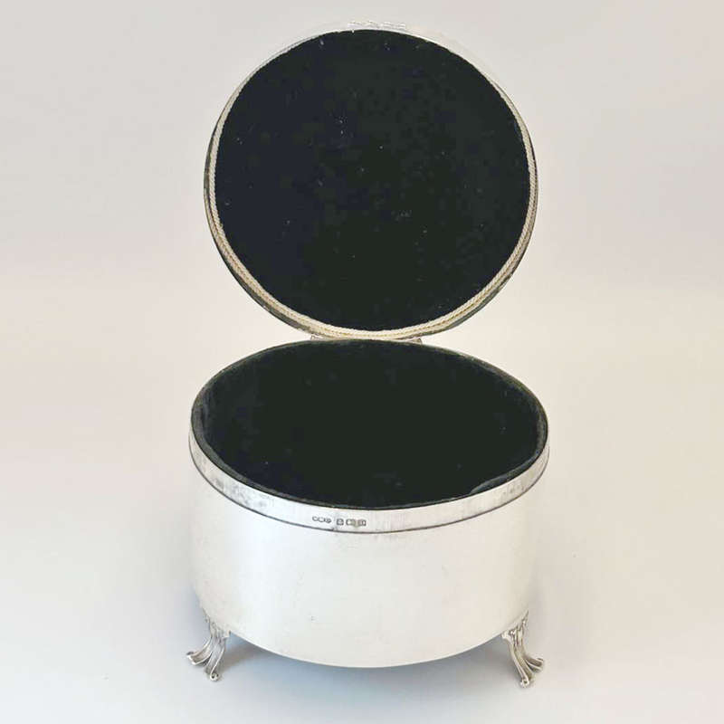 Hallmarked Silver Jewellery Casket Birmingham 1928