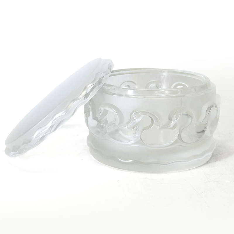Lalique France Canards Swan Dresser Box