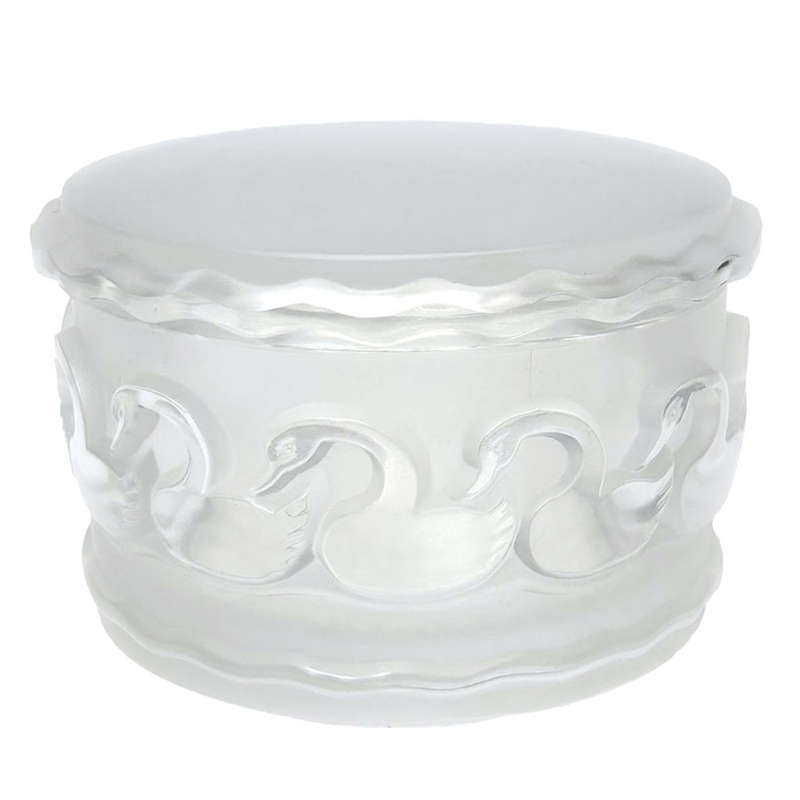 Lalique France Canards Swan Dresser Box