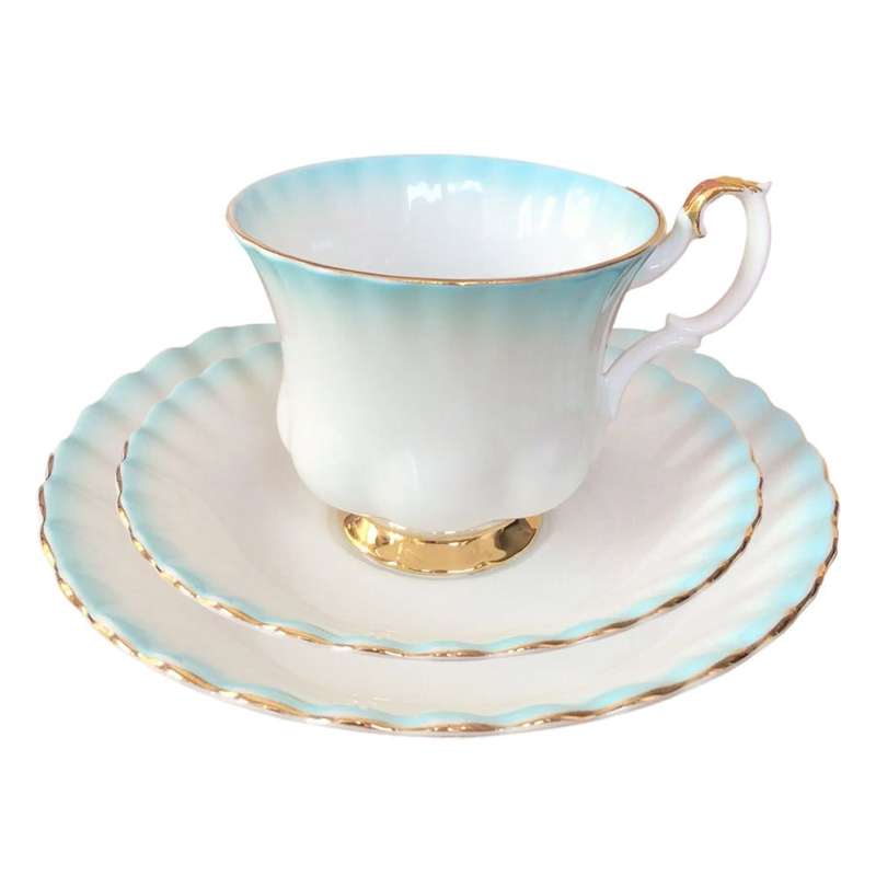 Royal Albert Rainbow Turquoise Montrose Tea Trio