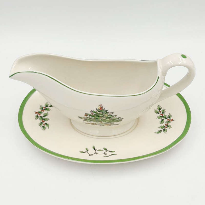 Spode Christmas Tree Sauce Boat On Stand