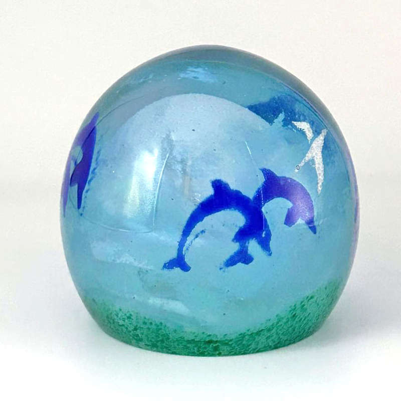 Caithness Scotland Dolphinarium  Glass Paperweight