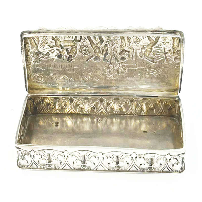 Chester Silver Neo Classical Hinged Box Chester 1902 George Nathan