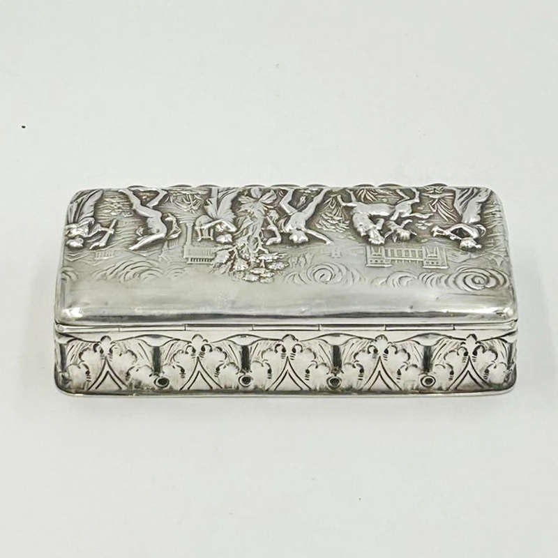 Chester Silver Neo Classical Hinged Box Chester 1902 George Nathan