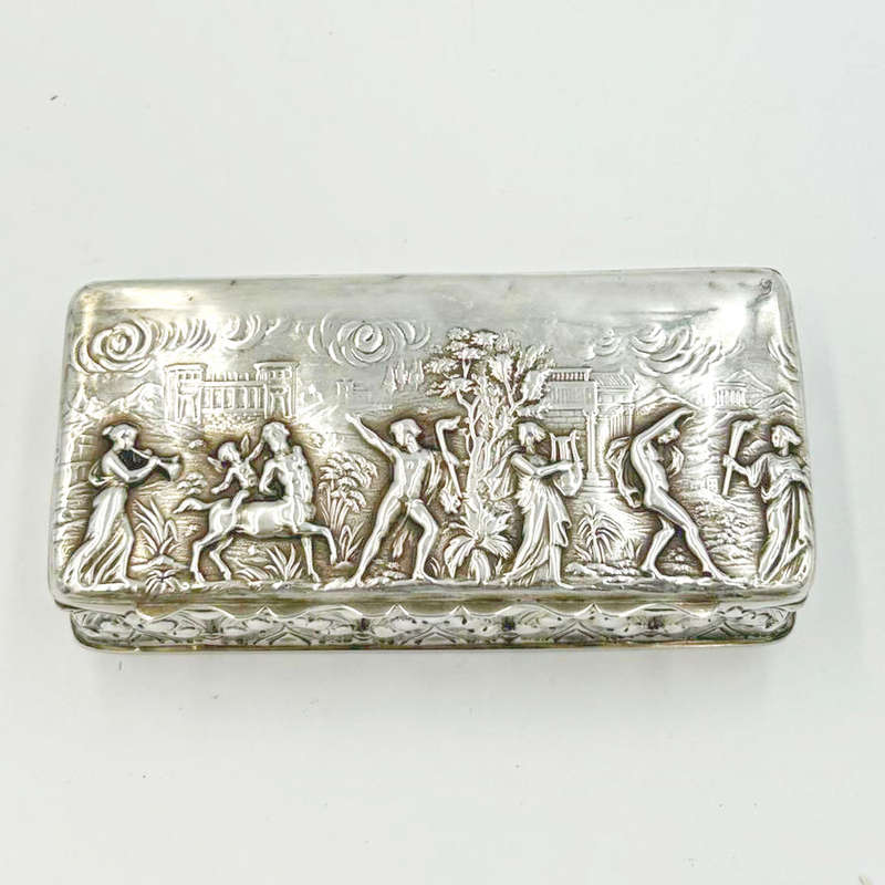 Chester Silver Neo Classical Hinged Box Chester 1902 George Nathan