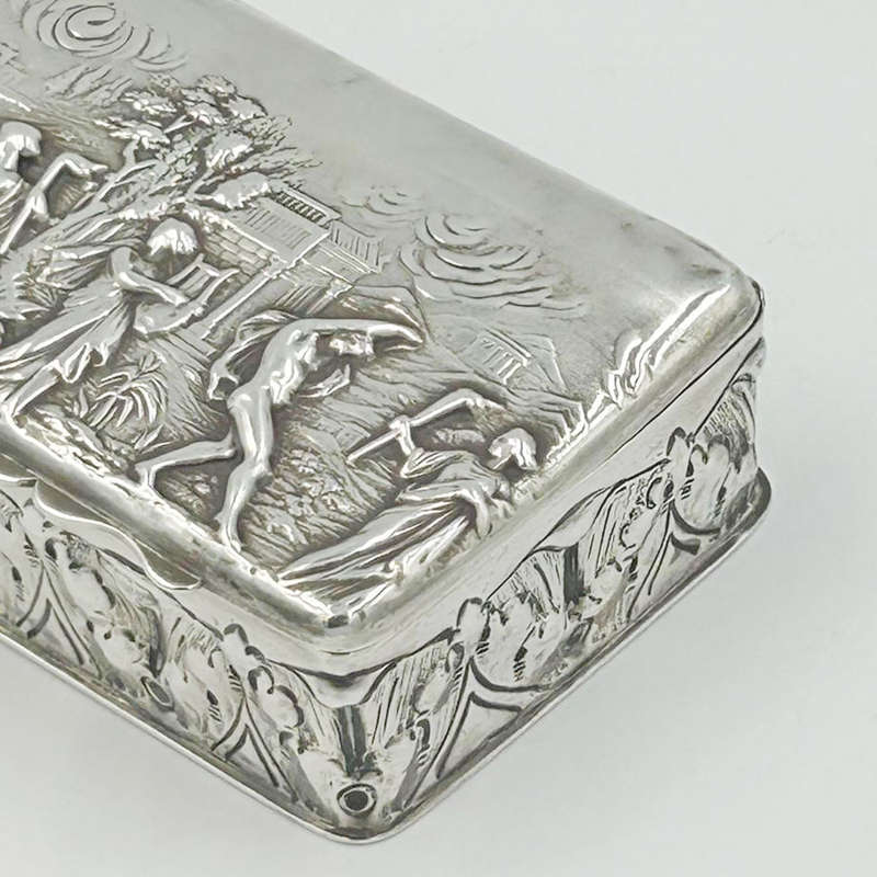 Chester Silver Neo Classical Hinged Box Chester 1902 George Nathan