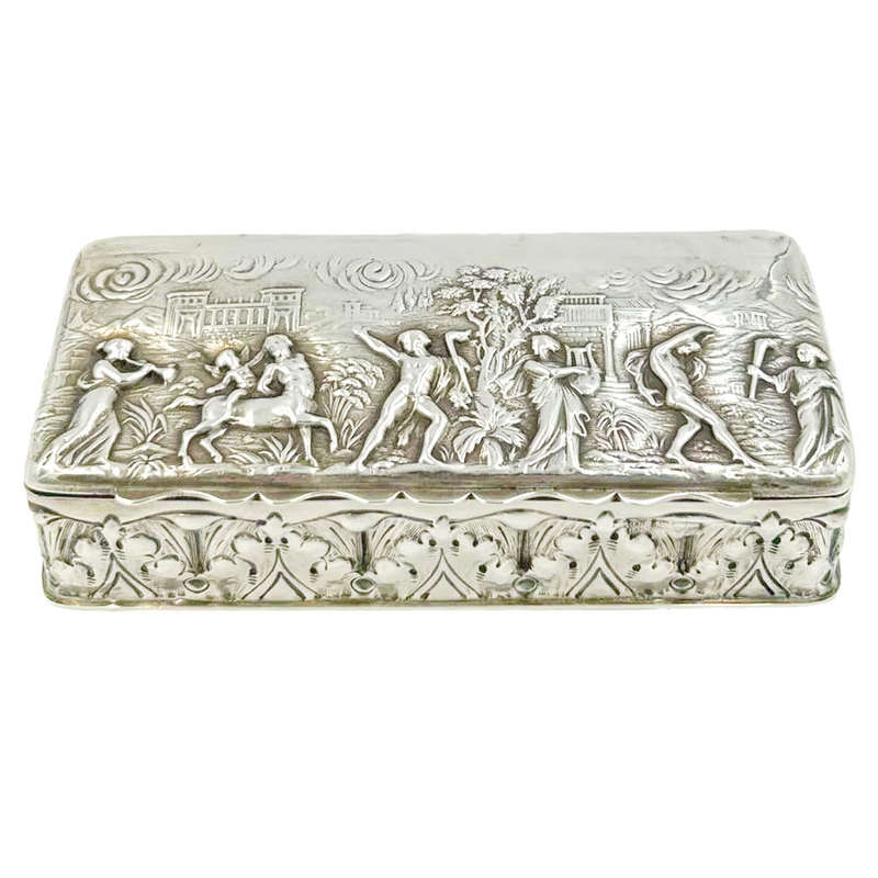Chester Silver Neo Classical Hinged Box Chester 1902 George Nathan
