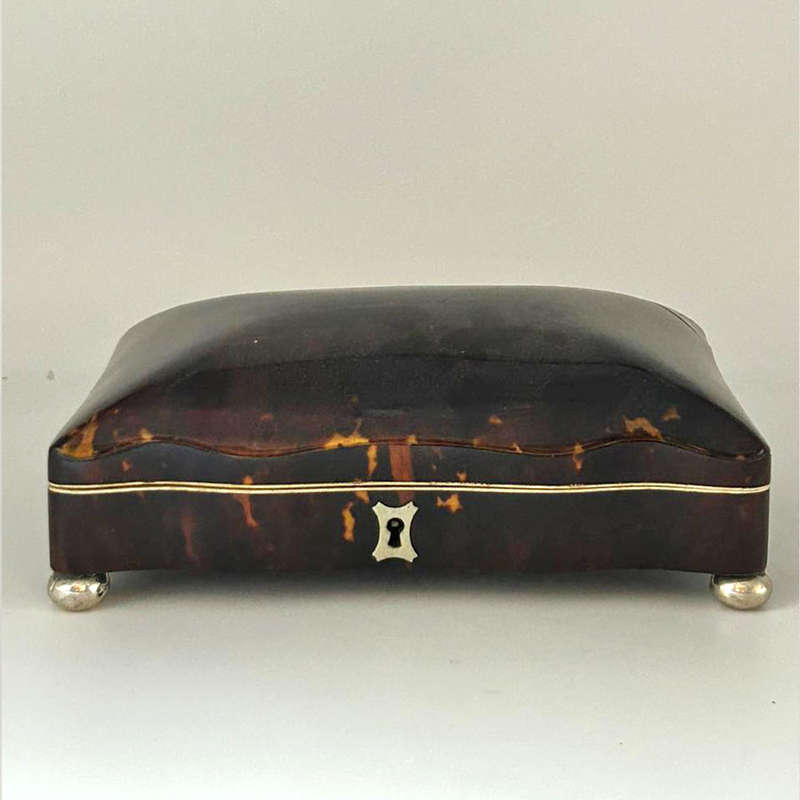 Hallmarked Silver and Tortoiseshell Box With Dutch Silver Tea Spoon Set