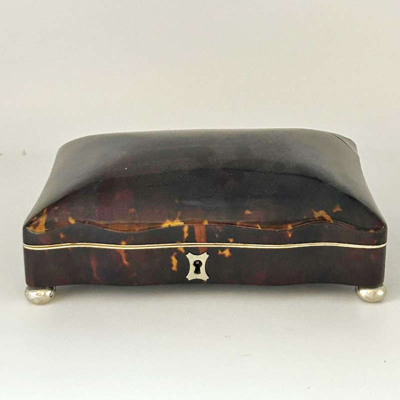 Hallmarked Silver and Tortoiseshell Box With Dutch Silver Tea Spoon Set