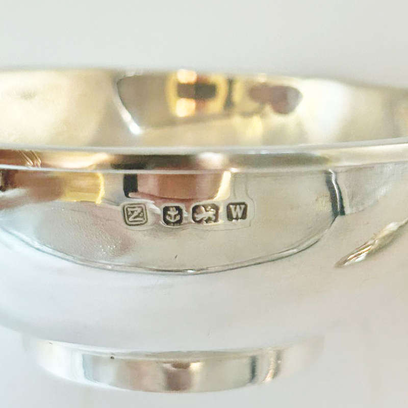 Hallmarked Silver Christening Porringer and Spoon Birmingham 1946