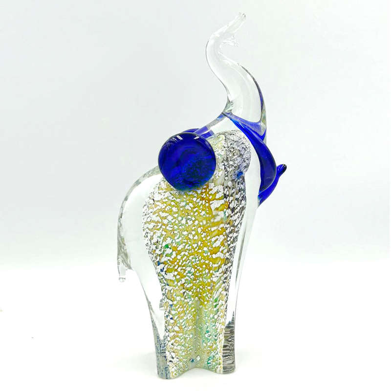 Murano Silver Flecks Glass Elephant 20th