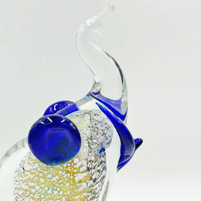 Murano Silver Flecks Glass Elephant 20th