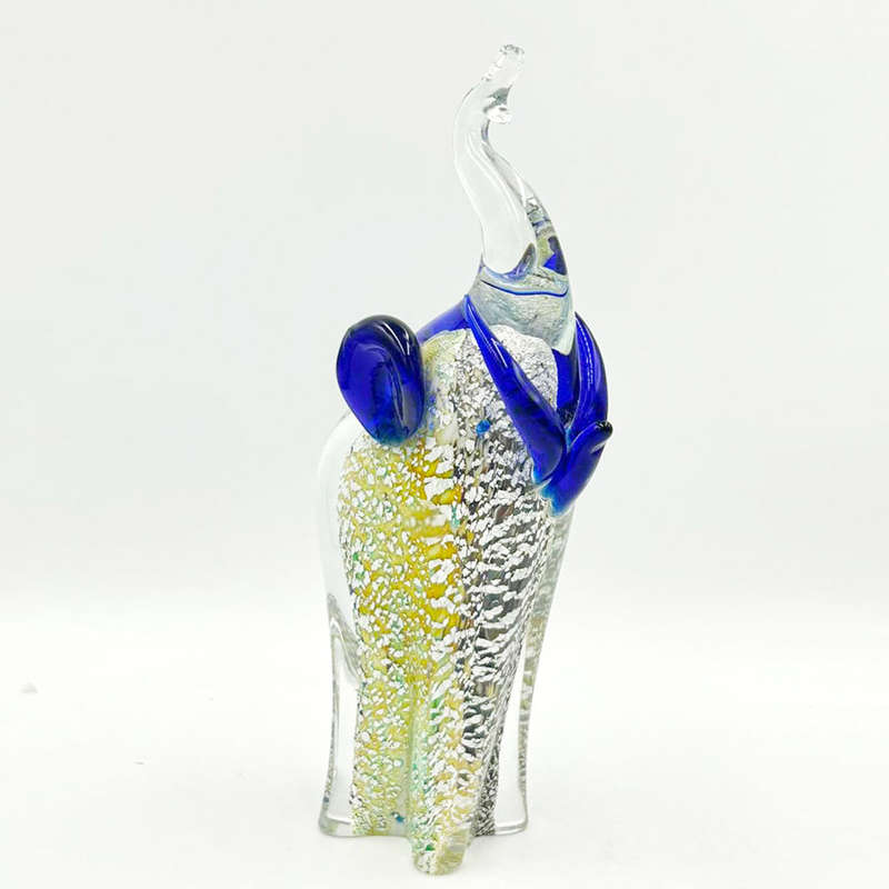 Murano Silver Flecks Glass Elephant 20th
