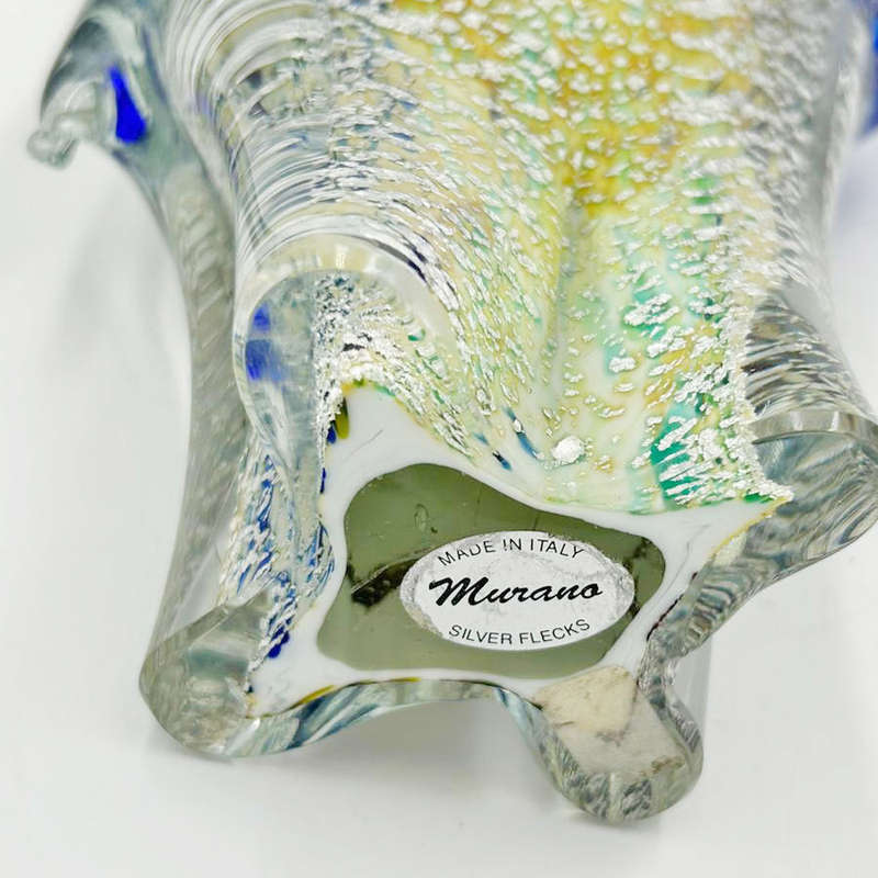 Murano Silver Flecks Glass Elephant 20th