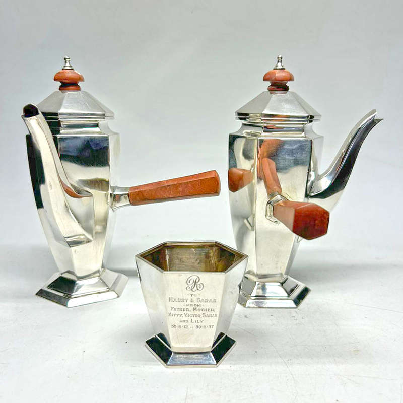 Silver Hot Chocolate Service Birmingham 1936