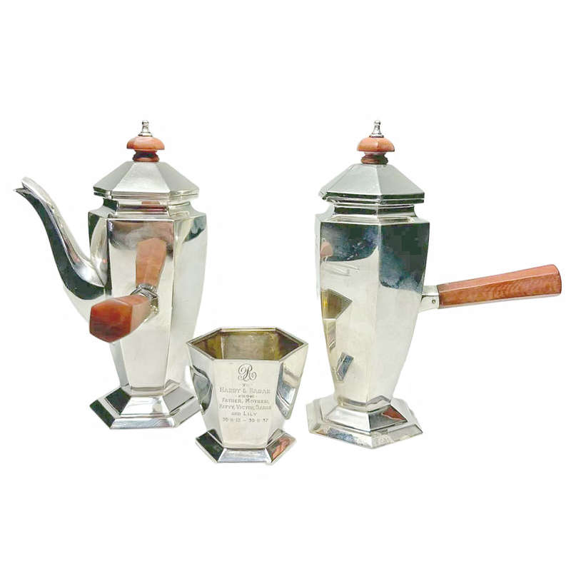 Silver Hot Chocolate Service Birmingham 1936